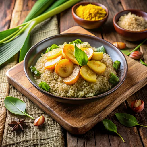 Pritong Saging na may Quinoa at Kang-kong